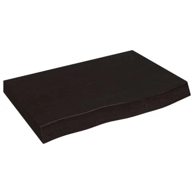 vidaXL Mizna plošča temno rjav 60x40x(2-6)cm obdelana trdna hrastovina