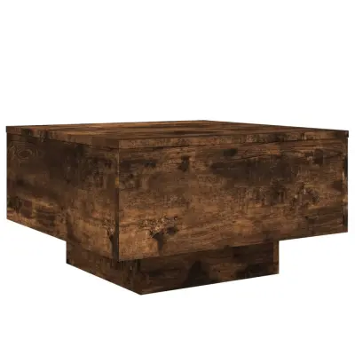 vidaXL Klubska mizica dimljeni hrast 55x55x31 cm inženirski les