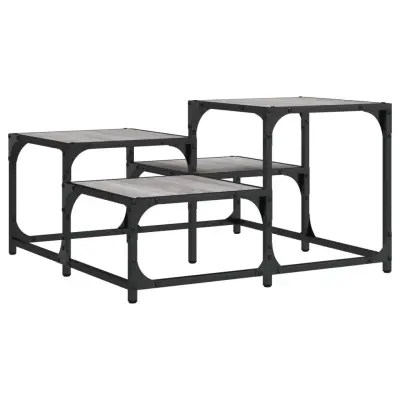 vidaXL Klubska mizica siva sonoma 68x68x40 cm inženirski les