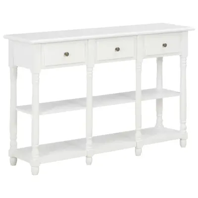 vidaXL Konzolna mizica bela 110x30x76 cm inženirski les