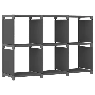 vidaXL Regal s 6 kockastimi policami siv 103x30x72,5 cm blago