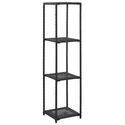 vidaXL Polica za shranjevanje črna 30x30x120 cm poli ratan