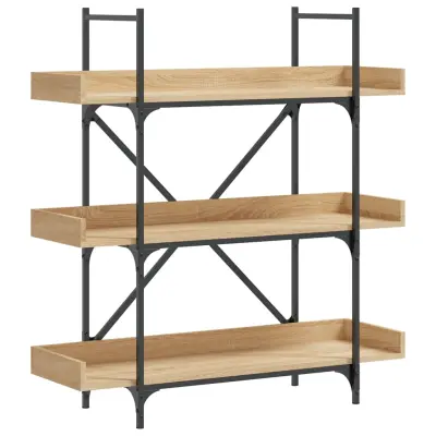 vidaXL Knjižna omara 3-nadstropna sonoma hrast 100x33x108,5cm inž. les