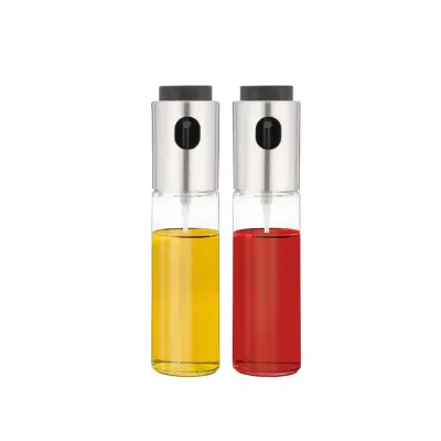 Set steklenic s pršilom za olje in kis 100ml / 2 kos / steklo, inox