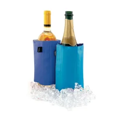 Hladilni obroč z gelom za steklenice Duo modra / plastika