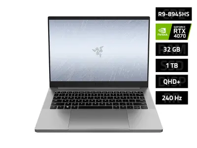 RAZER Blade 14 Mercury QHD+ 240Hz, Ryzen 9 8945HS/32GB/1TB SSD/RTX 4070/W11 Home gaming prenosni računalnik