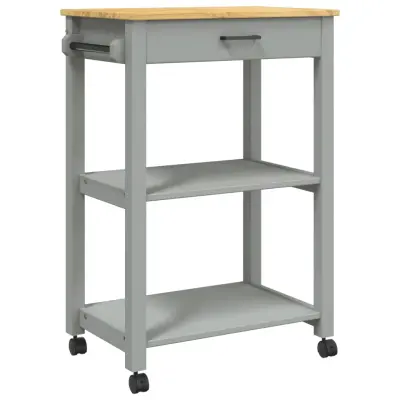 vidaXL Kuhinjski voziček MONZA 60x40x90 cm trdna borovina