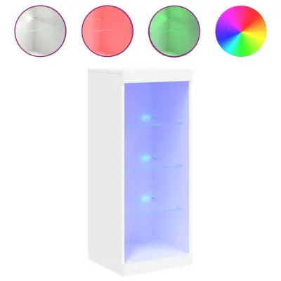 vidaXL Komoda z LED lučkami bela 41x37x100 cm