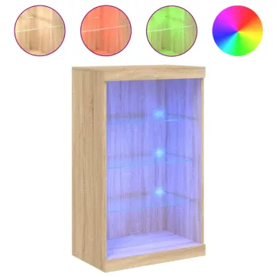 vidaXL Komoda z LED lučkami sonoma hrast 60,5x37x100 cm