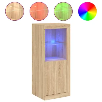vidaXL Komoda z LED lučkami sonoma hrast 41x37x100 cm