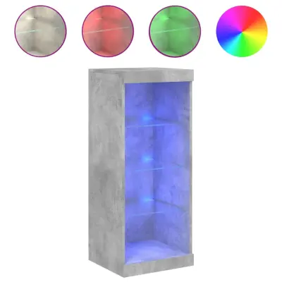 vidaXL Komoda z LED lučkami betonsko siva 41x37x100 cm