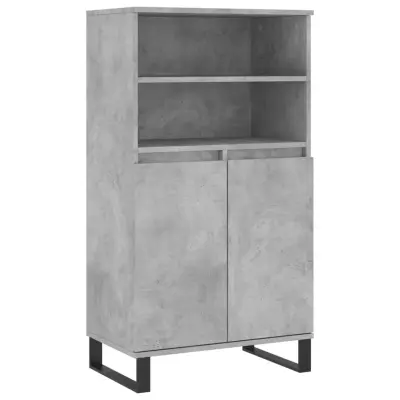 vidaXL Visoka omara betonsko siva 60x36x110 cm inženirski les