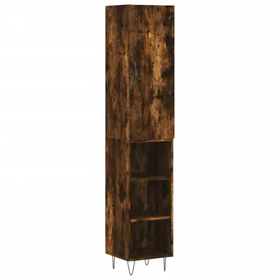 vidaXL Visoka omara dimljeni hrast 34,5x34x180 cm inženirski les