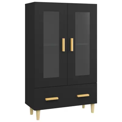 vidaXL Visoka omarica črna 70x31x115 cm inženirski les