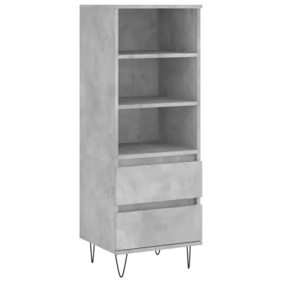 vidaXL Visoka omara betonsko siva 40x36x110 cm inženirski les