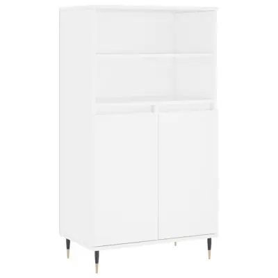 vidaXL Visoka omara Bela 60x36x110 cm inženirski les