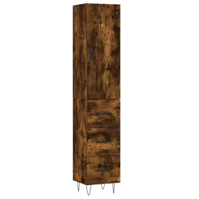 vidaXL Visoka omara dimljeni hrast 34,5x34x180 cm inženirski les