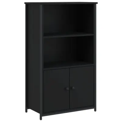 vidaXL Visoka omara črna 62x32x103,5 cm inženirski les