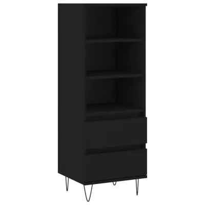 vidaXL Visoka omara črna 40x36x110 cm inženirski les