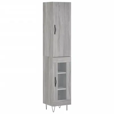 vidaXL Visoka omara siva sonoma 34,5x34x180 cm inženirski les