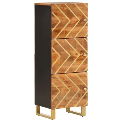 vidaXL Visoka omara rjava in črna 40x33,5x110 cm trden mangov les