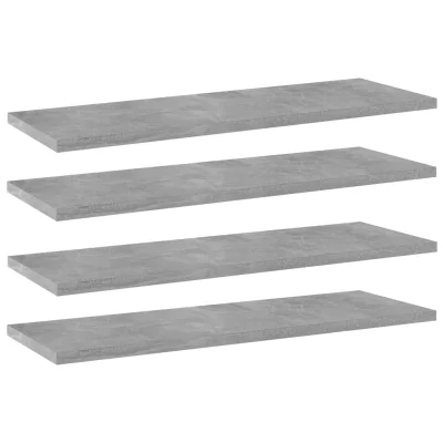 vidaXL Dodatne police za omaro 4 kosi betonsko sive 60x20x1,5 cm