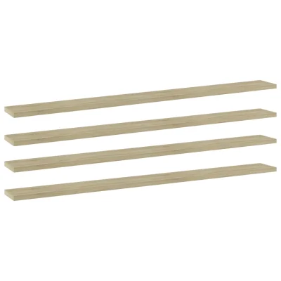 vidaXL Dodatne police za omaro 4 kosi sonoma hrast 100x10x1,5 cm