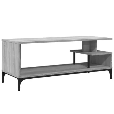 vidaXL TV omarica siva sonoma 102x40x41 cm inženirski les in jeklo