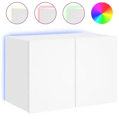 vidaXL Stenska TV omarica z LED lučkami bela 60x35x41 cm