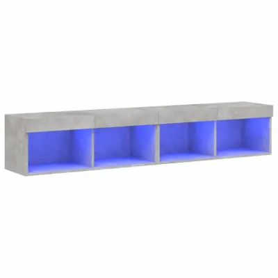 vidaXL TV omarica z LED lučkami 2 kosa betonsko siva 80x30x30 cm