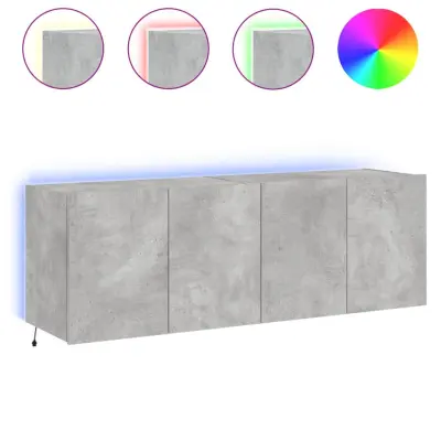 vidaXL Stenske TV omarice z LED 2 kosa betonsko siva 60x35x41 cm