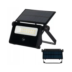 Zmogljiv LED solarni reflektor s senzorjem gibanja 30W 1600lm 4500K IP54 črni