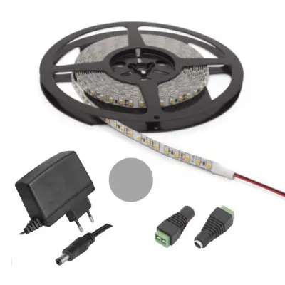 Set LED trak 4,8W/m 4500K IP20 5m + napajalnik 30W + ženski konektor