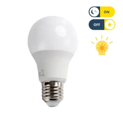 LED sijalka s senzorjem svetlobe (dan/noč) E27 A60 8W 3000K