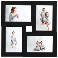 vidaXL Foto okvir za 4x(13x18 cm) fotografije črn MDF