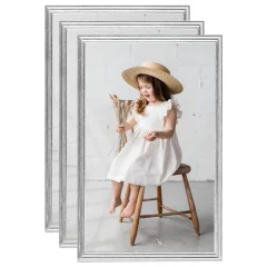 vidaXL Foto okvirji 3 kosi namizni srebrni 10x15 cm MDF