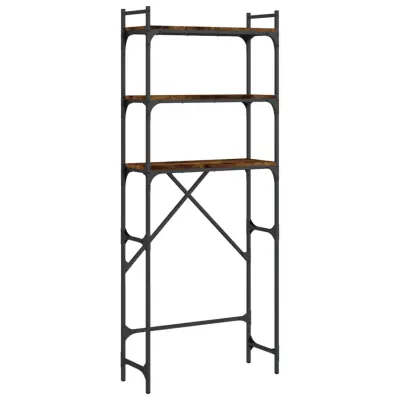 vidaXL Polica za pralni stroj dim. hrast 67x25x163 cm inženirski les