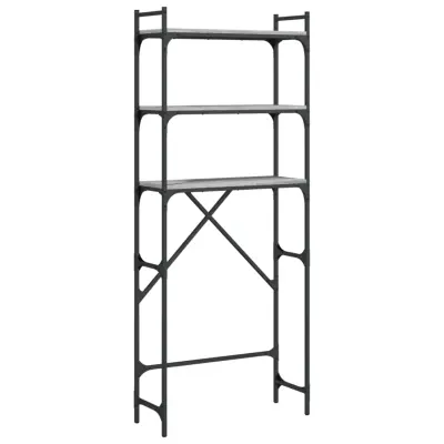vidaXL Polica za pralni stroj siva sonoma 67x25x163 cm inženirski les