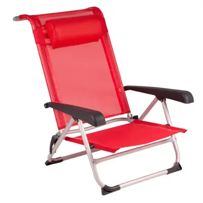 Bo-Camp Stol za na plažo aluminij rdeč 1204793