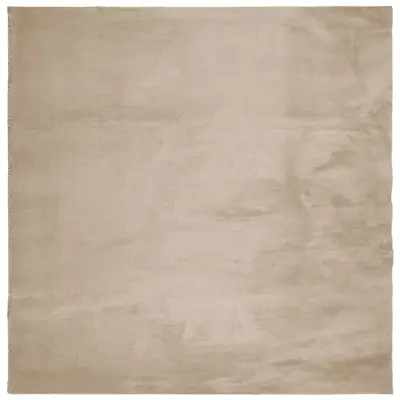 vidaXL Preproga s kratkimi vlakni mehka pralna peščena 160x160 cm