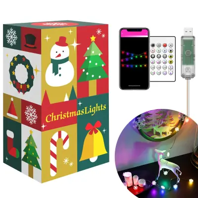 Pametni svetlobni niz bluetooth - snežinke USB 20 RGBIC LED 2m