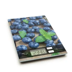 Digitalna kuhinjska tehtnica z motivom borovnic s kaljenim steklom max. 5g