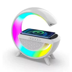 RGB LED namizna svetilka z brezžičnim polnilcem in bluetooth zvočnikom
