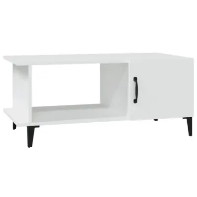 vidaXL Klubska mizica bela 90x50x40 konstruiran les