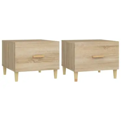 vidaXL Klubske mizice 2 kosa sonoma hrast 50x50x40 cm inženirski les
