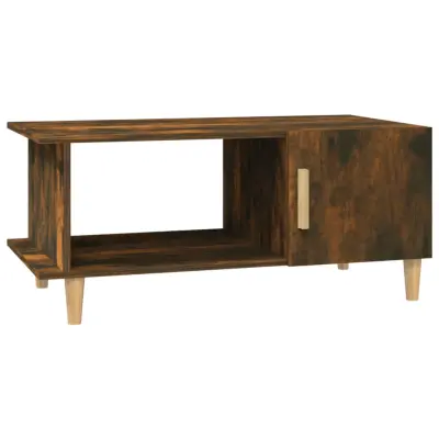 vidaXL Klubska mizica dimljeni hrast 90x50x40 cm inženirski les