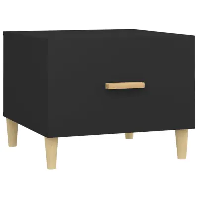 vidaXL Klubska mizica črna 50x50x40 cm konstruiran les