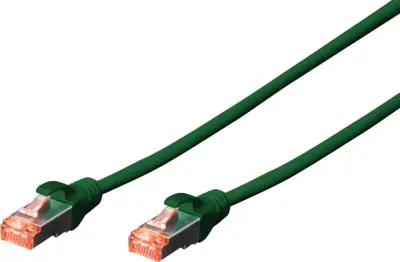 Digitus DK-1644-020/G RJ45 omrežni kabel CAT6 S/FTP 2 m zelena brez halogena, zviti pari, z zaščitnim zapornim zatičem, ognjevaren 1 kos