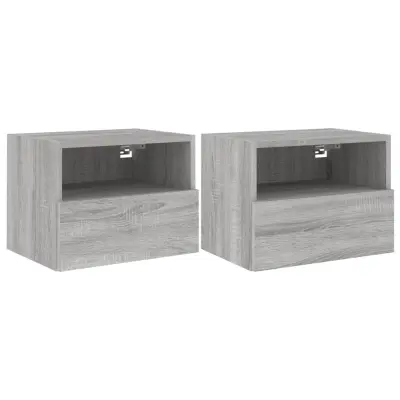 vidaXL Stenska TV omarica 2 kosa siva sonoma 40x30x30 cm inž. les