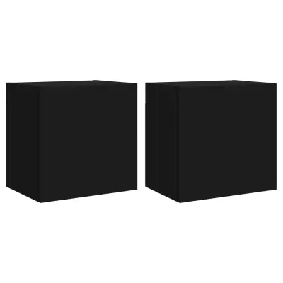 vidaXL Stenske TV omarice 2 kosa črne 40,5x30x40 cm inženirski les
